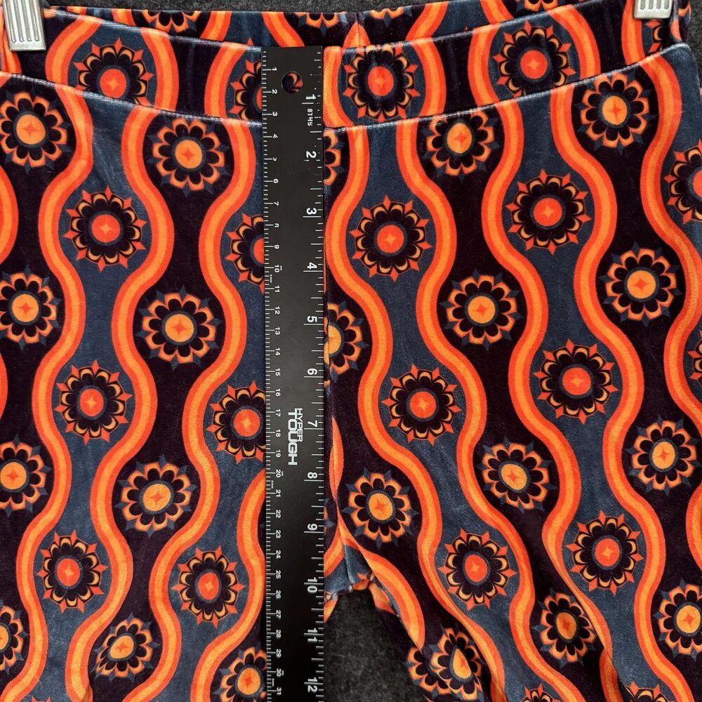 Free People Flare Street Barbara Hulanicki Pants Womens Small Orange Velvet - Picture 7 of 10